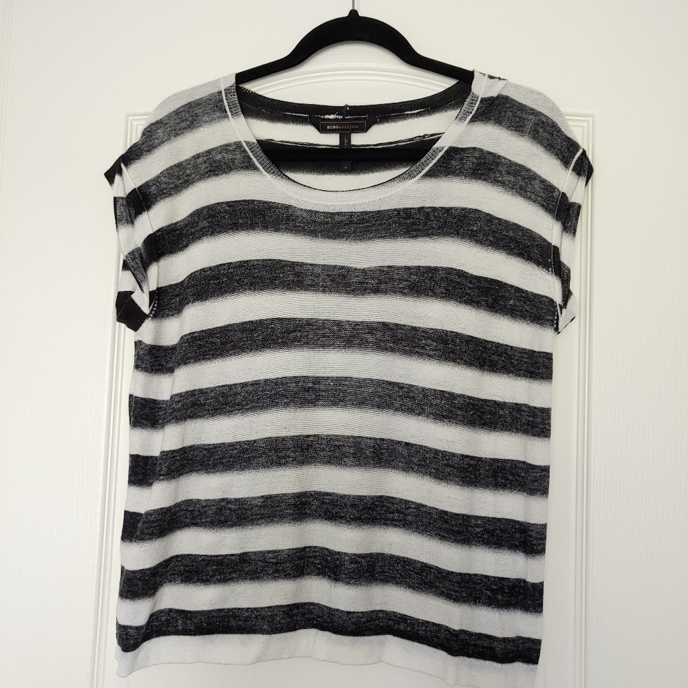 BCBG Max Azria Stam Cap Sleeve Knit Top